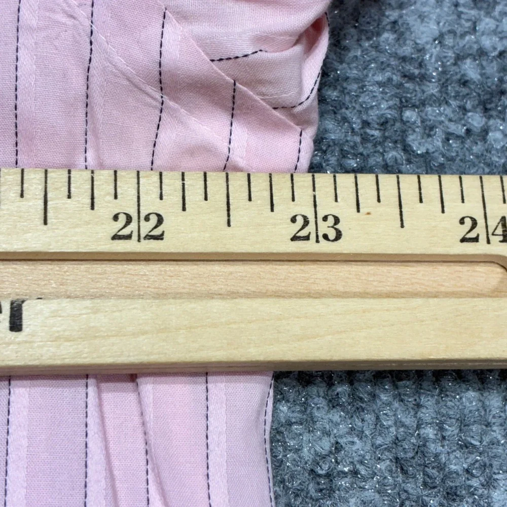 Express Mens Pink Stripe Fitted Stretch Cotton Dress Shirt Size L‎ 16-16 1/2